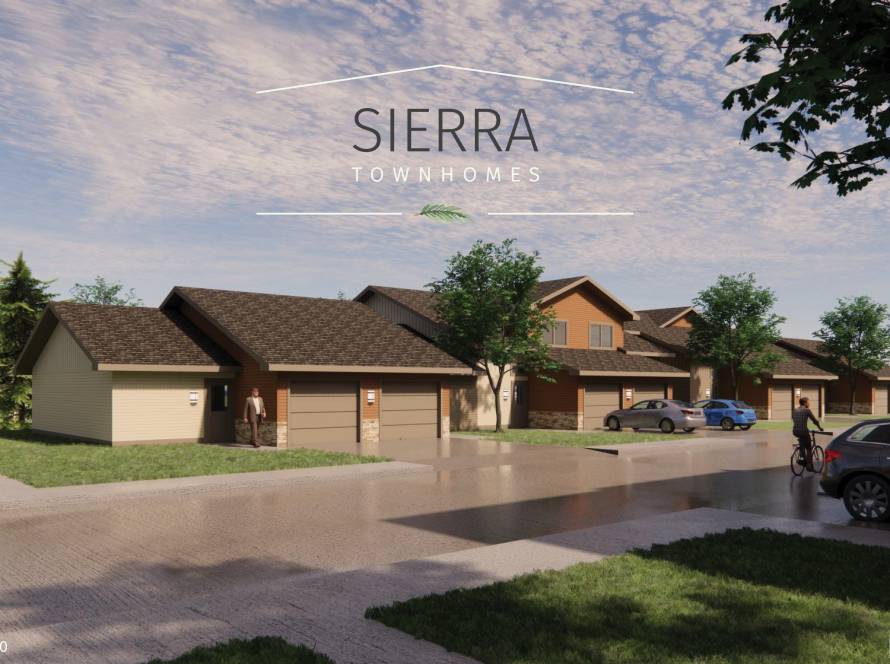 Sierra Townhomes - rendering with logo